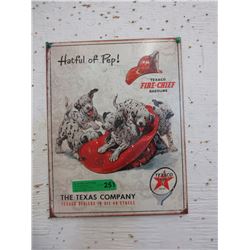 New Texaco Tin Sign with Vintage Image