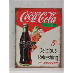New Coca-Cola Tin Sign with Vintage Image