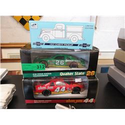 Die-Cast Chevy Bank & 2 Stock cars