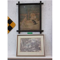 Vintage Wood Framed Print & Folkin Train Print