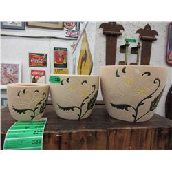 1 New 3 Piece Set of Ceramic Plant Pots
