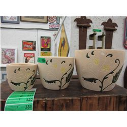 1 New 3 Piece Set of Ceramic Plant Pots