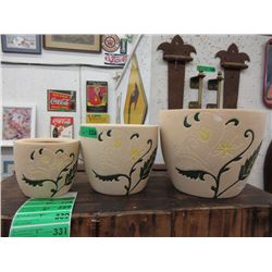 1 New 3 Piece Set of Ceramic Plant Pots
