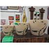 Image 1 : 1 New 3 Piece Set of Ceramic Plant Pots