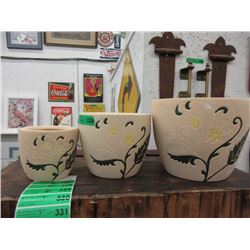 1 New 3 Piece Set of Ceramic Plant Pots