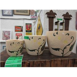 1 New 3 Piece Set of Ceramic Plant Pots
