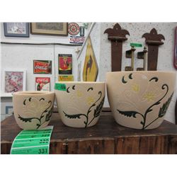 1 New 3 Piece Set of Ceramic Plant Pots