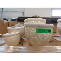 New 4 Piece Cream Coloured Plant Pot Set