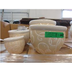 New 4 Piece Cream Coloured Plant Pot Set