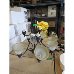 New Levico 9 Bulb Glass Shade Chandelier