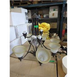 New Levico 9 Bulb Glass Shade Chandelier