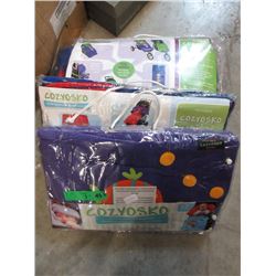 3 New Reversible Baby Buggy Bags - Purple & Green