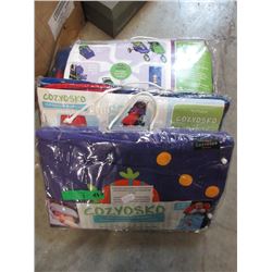 3 New Reversible Baby Buggy Bags - Purple & Green