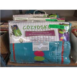 3 New Reversible Baby Buggy Bags - Blue & Orange