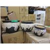 Image 1 : Set of 3 New Beige & Charcoal Ceramic Plant Pots