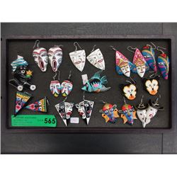 Hand Painted Earrings and Brooches