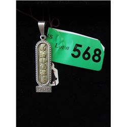 .925 Silver Mayan Pendant w/ Gold Plated Design