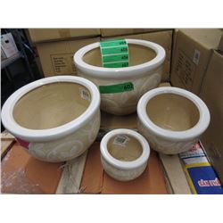 Set of 4 New Cream Coloured Plant Pot Set