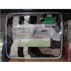 New Queen Size Geometric Pattern Sherpa Blanket