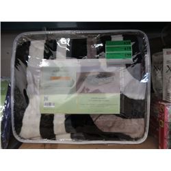 New Queen Size Geometric Pattern Sherpa Blanket