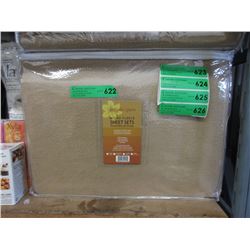 New Twin Size Micro Fleece Sheet Set - Beige