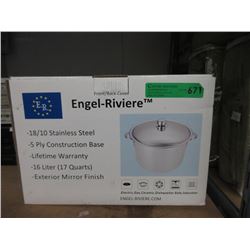 New 17 Quart Stainless Steel Stock Pot with Lid