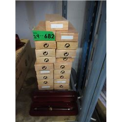 24 New Rosewood Golf Pencils in Gift Boxes