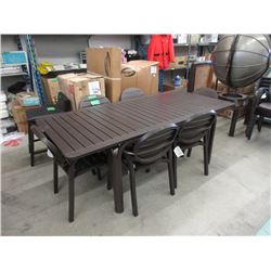 New Nardi Palma Patio Table with 6 Chairs & Leaf