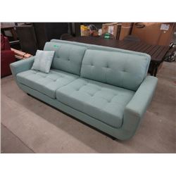 New Aqua Retro Style 86" Sofa w/ 1 Throw Cushions