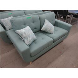 New Aqua Retro Style 66" Sofa w/ 2 Throw Cushions