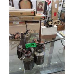 Vintage Oil Funnel & 3 Dispensers