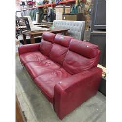 Natuzzi Red Leather Reclining Sofa