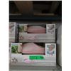 Image 1 : 3 New Pairs of Pink Memory Foam Slippers - Size L