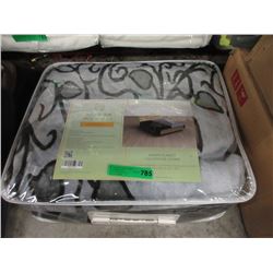 New Queen Size Black & Grey Sherpa Blanket