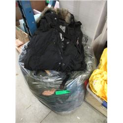 New Parka & Large Bag of Scarves & Clothing