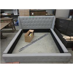 New King Size Upholstered Bed Frame with Slats