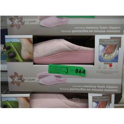 3 New Pairs of Pink Memory Foam Slippers - Size L