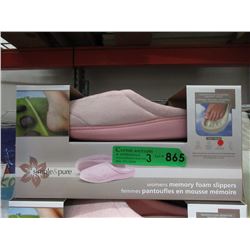 3 New Pairs of Pink Memory Foam Slippers - Size L