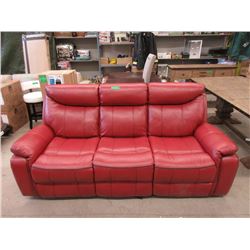 New 88" Red Manual Reclining Sofa