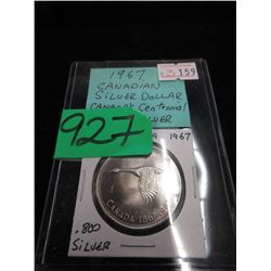 1967 Canadian Silver Dollar Coin - .800 Silver