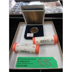 1994 Remembrance Day Dollar & 2 Rolls of Quarters