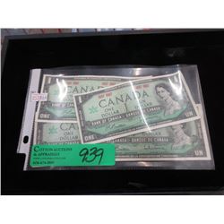 Four 1967 Canadian Centennial $1 Bills