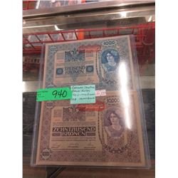 2 Vintage German / Austrian Bank Notes