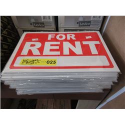 25 Bundles of 12 "For Rent" Signs