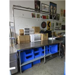 Stainless Steel Table With Pot Rack - 30" x 96"