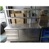 Image 1 : Stainless Steel Table With Pot Rack - 24" x 66"