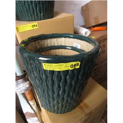 New 3 Piece Bamboo Style Ceramic Planter Set