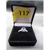 Image 2 : Blue Topaz & Diamond Solitaire Ring