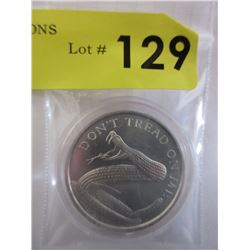 1 Oz .999 Fine Silver "Don't Tread on Me" Round