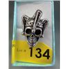 Image 1 : Large Heavy Set Skull Jester Ring